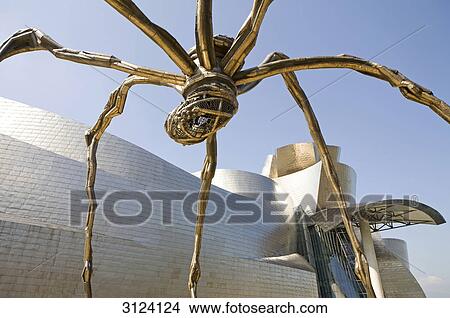Sculpture in front of the Guggenheim Museum, Bilbao, Spain, low angle view View Large Photo Image Picture - Sculpture in front of the Guggenheim Museum, Bilbao, Spain, low angle view . Fotosearch