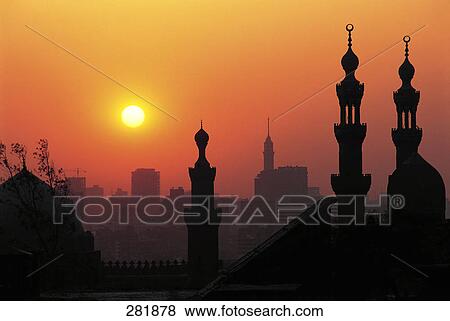 Silhouette of mosque at dusk, Sultan Hassan Mosque, Cairo, Egypt View Large Photo Image Stock Photo - Silhouette of mosque at dusk, Sultan Hassan Mosque, Cairo, Egypt . Fotosearch