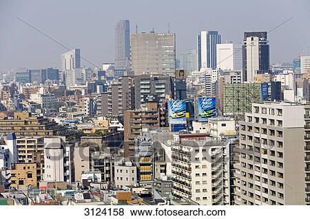 Skyline of Tokyo, Japan, aerial perspective View Large Photo Image Stock Photo - Skyline of Tokyo, Japan, aerial perspective . Fotosearch
