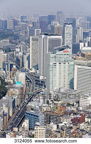 Skyline of Tokyo, Japan, aerial perspective View Large Photo Image Stock Photography - Skyline of Tokyo, Japan, aerial perspective . Fotosearch
