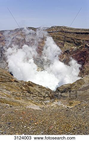 Smoke coming out of a crater, Kyushu, Japan View Large Photo Image Stock Image - Smoke coming out of a crater, Kyushu, Japan . Fotosearch