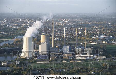 Smoke emitting from smokestack at nuclear power station, Germany View Large Photo Image Stock Image - Smoke emitting from smokestack at nuclear power station, Germany . Fotosearch