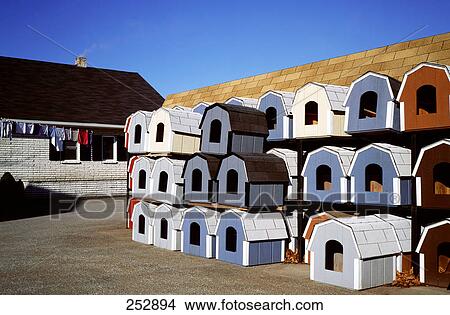 Stack of birdhouses in front of building View Large Photo Image Picture - Stack of birdhouses in front of building . Fotosearch