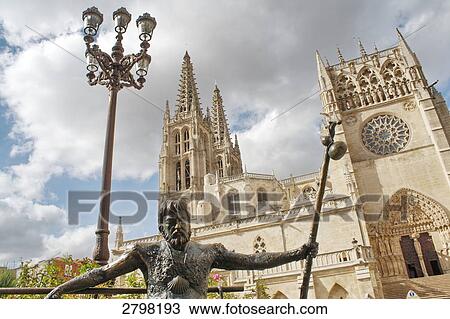 Statue in front of church, Camino de Santiago, Burgos, Spain View Large Photo Image Stock Image - Statue in front of church, Camino de Santiago, Burgos, Spain . Fotosearch