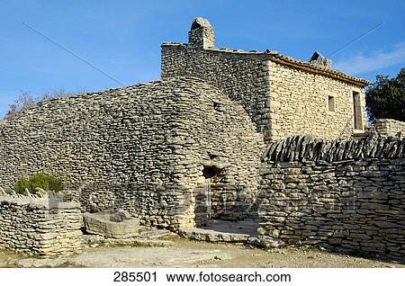 Stone house against sky, Provence-Alpes-Cote d'Azur, France View Large Photo Image Stock Image - Stone house against sky, Provence-Alpes-Cote d'Azur, France . Fotosearch