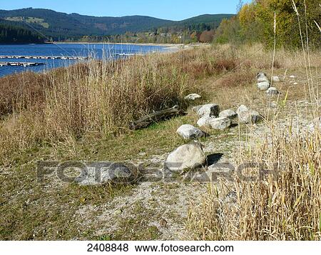 Stones at lakeside, Schluchsee, Germany View Large Photo Image Stock Photo - Stones at lakeside, Schluchsee, Germany . Fotosearch