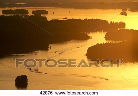 Sunset over lake, Kallavesi Lake, Kuopio, Northern Savonia, Finland View Large Photo Image Stock Photograph - Sunset over lake, Kallavesi Lake, Kuopio, Northern Savonia, Finland . Fotosearch