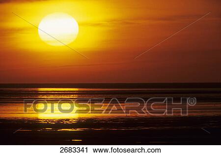 Sunset over sea, Schleswig-Holstein, Germany View Large Photo Image Stock Image - Sunset over sea, Schleswig-Holstein, Germany . Fotosearch