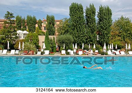Swimming pool of a hotel, Venice, Italy View Large Photo Image Picture - Swimming pool of a hotel, Venice, Italy . Fotosearch