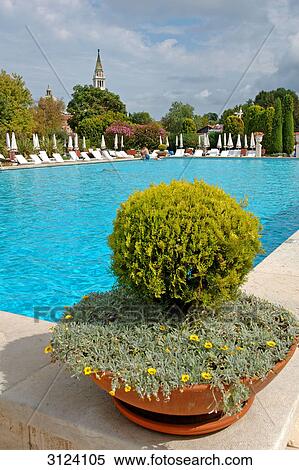 Stock Photography - Swimming pool of a hotel, Venice, Italy . Fotosearch