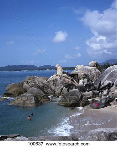 Tourists bathing on beach, Lamai Beach, Koh Samui, Thailand View Large Photo Image Stock Photo - Tourists bathing on beach, Lamai Beach, Koh Samui, Thailand . Fotosearch