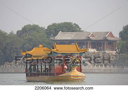 Tourists travelling on boat, Beihai Park, Beijing, China View Large Photo Image Picture - Tourists travelling on boat, Beihai Park, Beijing, China . Fotosearch