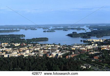 Town at lakeside, Kallavesi Lake, Kuopio, Northern Savonia, Finland View Large Photo Image Stock Photo - Town at lakeside, Kallavesi Lake, Kuopio, Northern Savonia, Finland . Fotosearch