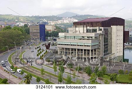 View of the convention hall in Bilbao, Spain, aerial perspective View Large Photo Image Stock Image - View of the convention hall in Bilbao, Spain, aerial perspective . Fotosearch
