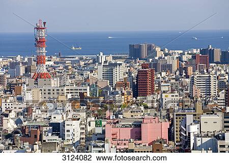 View over Kagoshima, ocean in the background, Japan, aerial perspective View Large Photo Image Stock Image - View over Kagoshima, ocean in the background, Japan, aerial perspective . Fotosearch