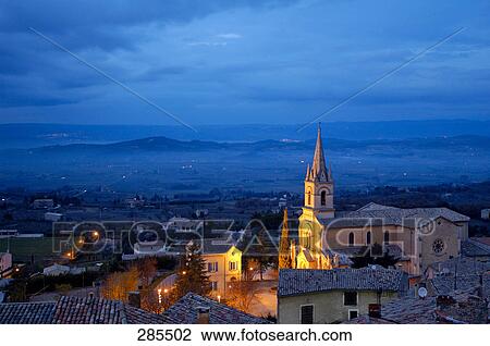 Village lit up at night, Bonnieux, Provence-Alpes-Cote d'Azur, France View Large Photo Image Stock Image - Village lit up at night, Bonnieux, Provence-Alpes-Cote d'Azur, France . Fotosearch