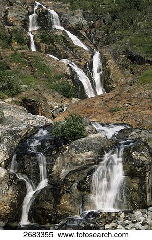Waterfall in forest, Stora Sjoefallet National Park, Co Norrbotten, Sweden View Large Photo Image Stock Photography - Waterfall in forest, Stora Sjoefallet National Park, Co Norrbotten, Sweden . Fotosearch
