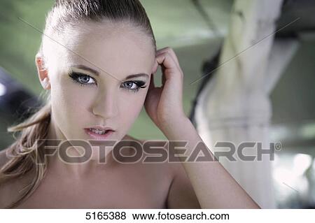 Young woman, portrait View Large Photo Image Stock Photo - Young woman, portrait . Fotosearch