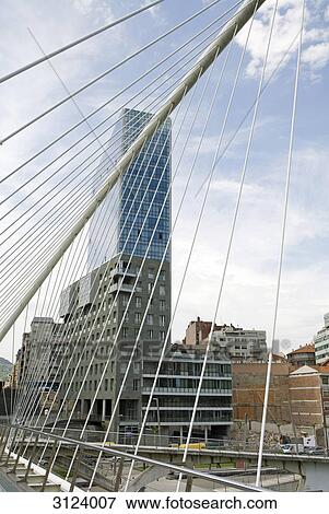 Zubizuri Bridge, Bilbao, Spain View Large Photo Image Stock Photo - Zubizuri Bridge, Bilbao, Spain . Fotosearch