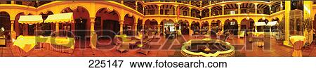 Stock Photo - 360 degrees view of hotel interior, Europa-Park, Germany . Fotosearch