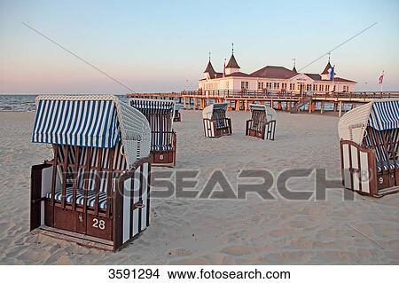 Ahlbeck Beach with pier, Usedom, Germany View Large Photo Image Picture - Ahlbeck Beach with pier, Usedom, Germany . Fotosearch