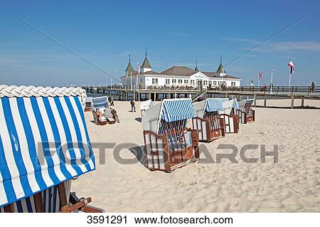 Ahlbeck Beach with pier, Usedom, Germany View Large Photo Image Stock Image - Ahlbeck Beach with pier, Usedom, Germany . Fotosearch