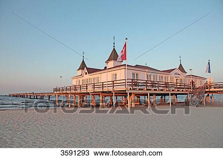 Ahlbeck Beach with pier, Usedom, Germany View Large Photo Image Stock Image - Ahlbeck Beach with pier, Usedom, Germany . Fotosearch