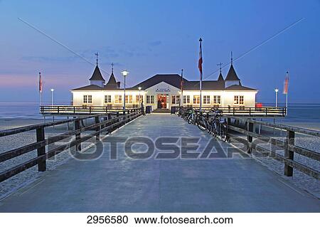 Ahlbeck Pier, Usedom, Germany, front view View Large Photo Image Stock Image - Ahlbeck Pier, Usedom, Germany, front view . Fotosearch