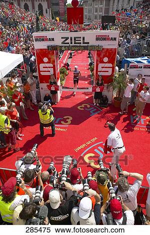Athlete winning sports race, Frankfurt, Hesse, Germany View Large Photo Image Stock Photography - Athlete winning sports race, Frankfurt, Hesse, Germany . Fotosearch