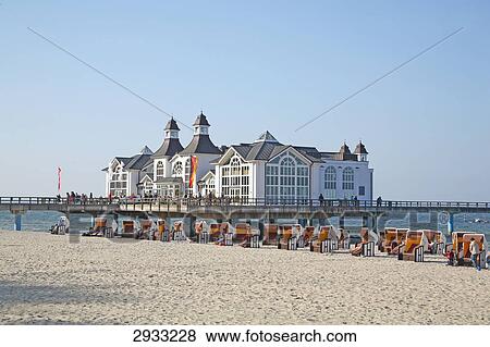 Stock Photo - Baltic sea spa town, Sellin, Ruegen, Germany . Fotosearch