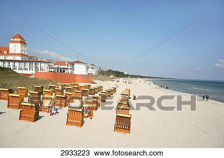 Beach chairs at the beach of Binz, Rugen Island, Germany View Large Photo Image Stock Image - Beach chairs at the beach of Binz, Rugen Island, Germany . Fotosearch