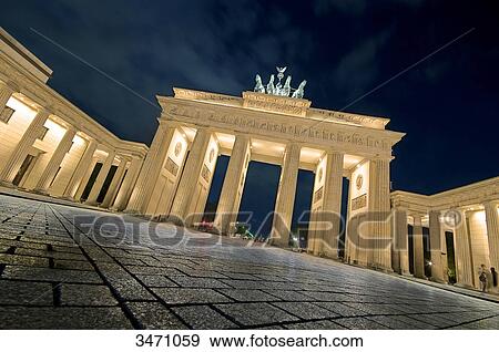 Stock Photo - Brandenburg Gate in the evening, Berlin, Germany, Europe . Fotosearch