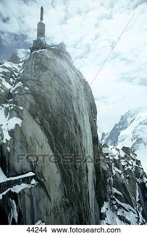 Building structure on a mountain top, Aiguille du Midi, Mont Blanc, France View Large Photo Image Picture - Building structure on a mountain top, Aiguille du Midi, Mont Blanc, France . Fotosearch