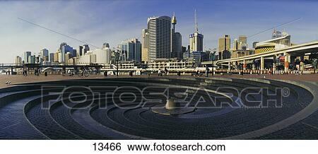 Stock Photograph - Buildings in city, Darling Harbor, Sydney, New South Wales, Australia . Fotosearch