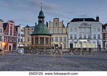 Stock Photography - Buildings in town, Wismar, Mecklenburg-Western Pomerania, Germany . Fotosearch