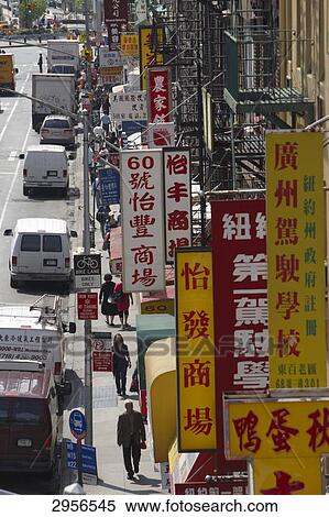 Busy shopping street in Chinatown, New York City, USA View Large Photo Image Stock Photography - Busy shopping street in Chinatown, New York City, USA . Fotosearch