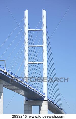 Stock Photography - cable-stayed bridge, Mecklenburg-Western Pomerania, Germany . Fotosearch