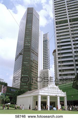 Church near skyscrapers, Singapore View Large Photo Image Stock Photograph - Church near skyscrapers, Singapore . Fotosearch