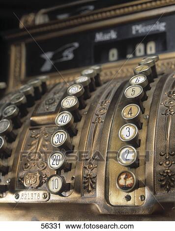 Close-up of antique cash register View Large Photo Image Stock Image - Close-up of antique cash register . Fotosearch