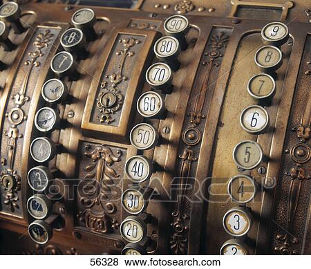 Close-up of antique cash register View Large Photo Image Stock Photo - Close-up of antique cash register . Fotosearch