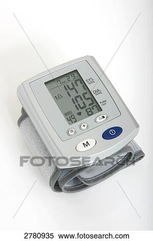 Stock Photography - Close-up of digital blood pressure gauge . Fotosearch