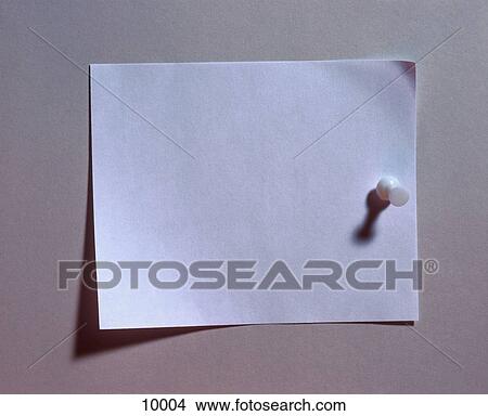 Close-up of paper and thumbtack View Large Photo Image Picture - Close-up of paper and thumbtack . Fotosearch
