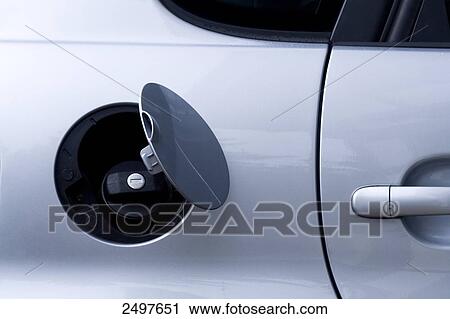 Stock Image - Close-up of petrol tank of car . Fotosearch