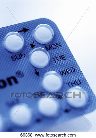 Stock Photo - Close-up of pills in blister pack . Fotosearch