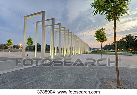 Picture - Colonade, entrance to the Bundesgartenschau 2009, Schwerin, Germany . Fotosearch