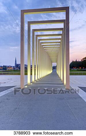 Stock Image - Colonade, entrance to the Bundesgartenschau 2009, Schwerin, Germany . Fotosearch