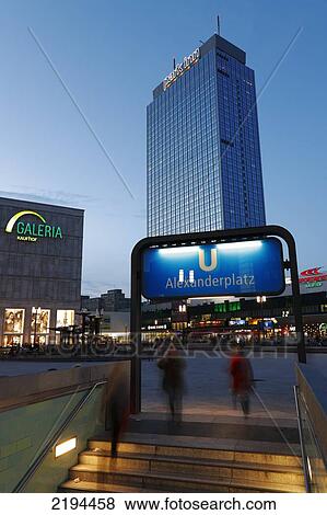 Stock Photo - Departmental store and hotel in city, Hotel Park Inn, Galeria Kaufhof, Alexanderplatz, Berlin, Germany . Fotosearch