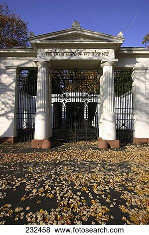 Stock Photo - Entrance of cemetery, Old Jewish Cemetery, Frankfurt, Hesse, Germany . Fotosearch