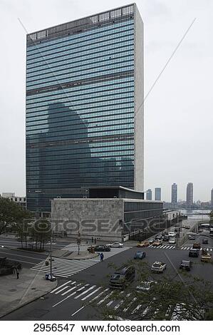 Exterior view of the United Nations Headquarters, New York City, USA View Large Photo Image Stock Photo - Exterior view of the United Nations Headquarters, New York City, USA . Fotosearch