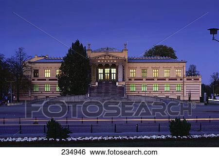 Stock Photograph - Facade of museum, Schwerin, Mecklenburg-Western Pomerania, Germany . Fotosearch